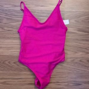 Hot pink one piece swimsuit